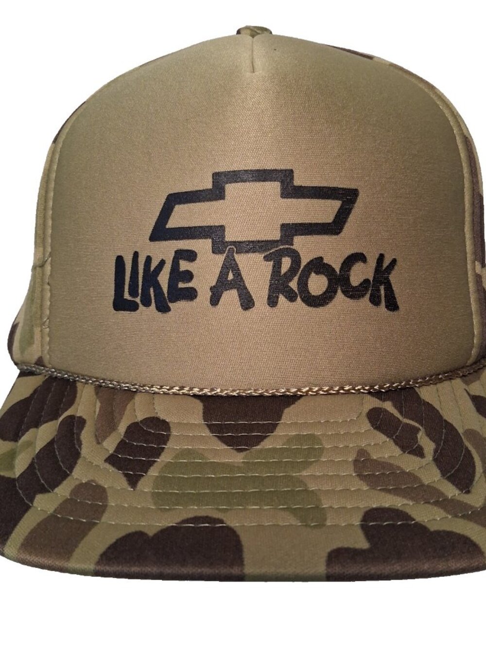 Vintage Chevrolet Chevy Trucker Cap Duck Camo Redneck Truck Hunt Like A Rock